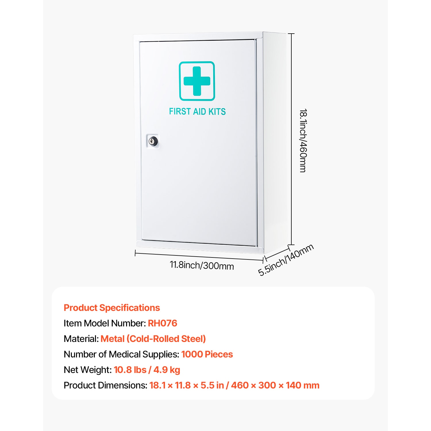 Wall Mounted First Aid Cabinet Metal Emergency Medicine Box_voghion.com